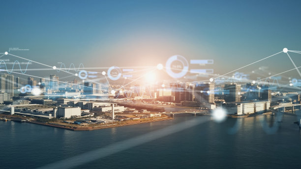 智慧城市与通信网络概念。5克。LPWA(低功率广域)。无线通信。图片下载