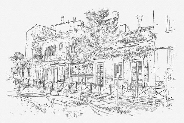 意大利威尼斯街景，意大利威尼斯美丽的地标。图片下载