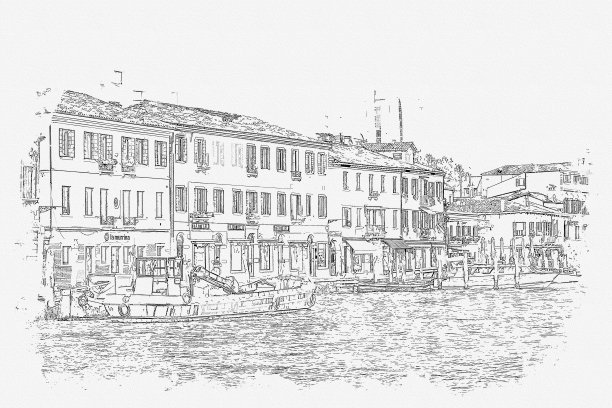 意大利威尼斯街景，意大利威尼斯美丽的地标。图片下载