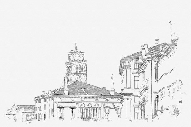 意大利威尼斯街景，意大利威尼斯美丽的地标。图片下载