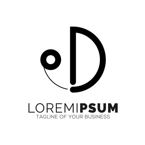 字母D狗模板向量图片下载