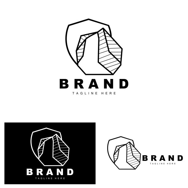 石材标志，宝石线石材设计，钻石，水晶，简单优雅，产品品牌矢量，天然石材图标图片下载