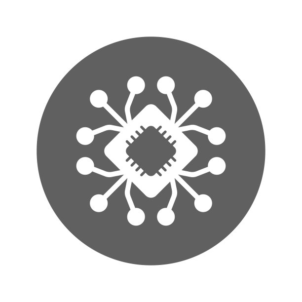 电路连接数字图标灰色矢量图形图片下载