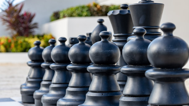 黑色的棋子在游戏开始时排成一排图片下载