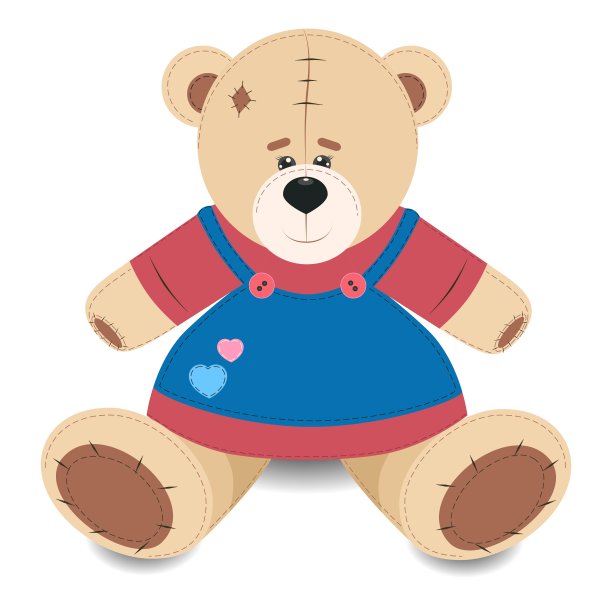 熊。柔软的玩具。的动物。向量。图片下载