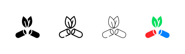 胶囊平面图标集。疾病，天然，天然成分，胶囊，免疫，医生，病人，处方，治疗，建议，建议。健康的概念。矢量平面线图标集图片下载