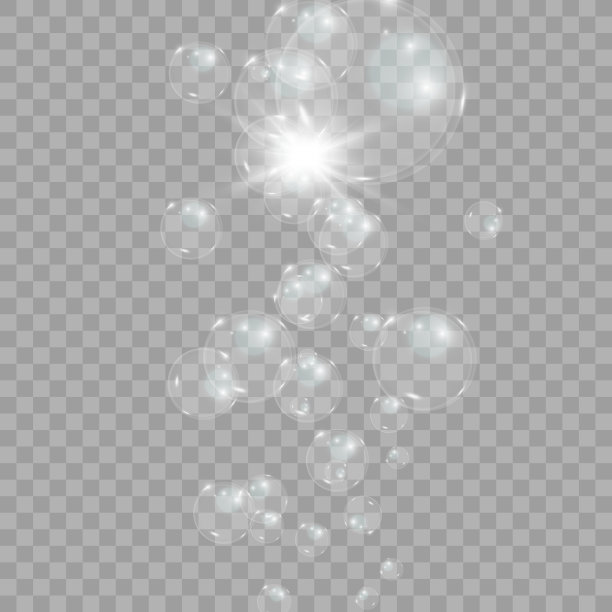 泡沫向量。透明的背景上有肥皂泡。矢量设计。图片下载