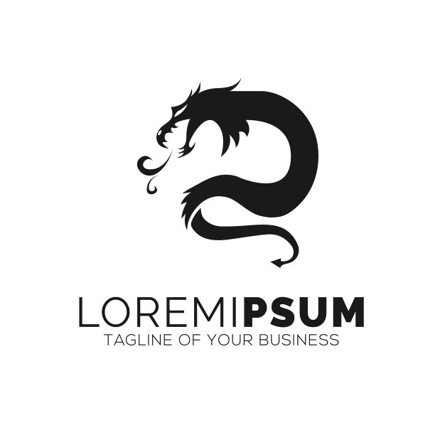 现代龙和字母D设计图片下载