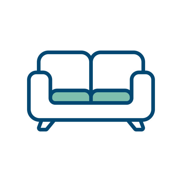 沙发图标矢量设计模板在白色背景图片下载