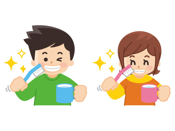 年轻男女在刷牙图片下载