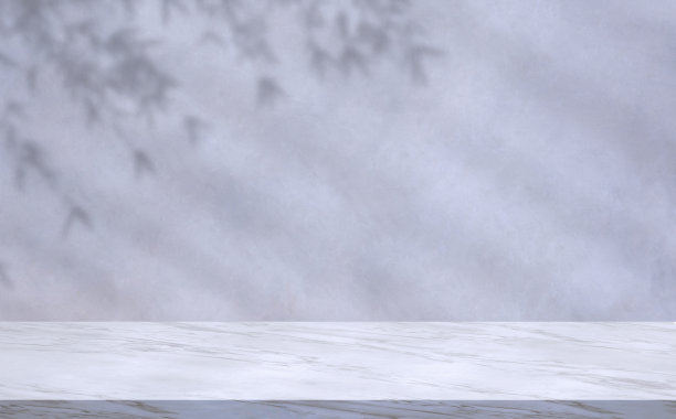 空白色大理石柜台与竹枝光影阁楼混凝土墙房间工作室图片下载