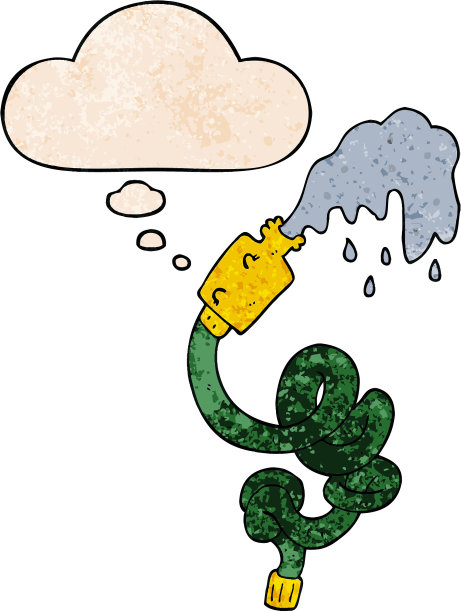 卡通软管与垃圾质感风格的思想泡泡图片下载