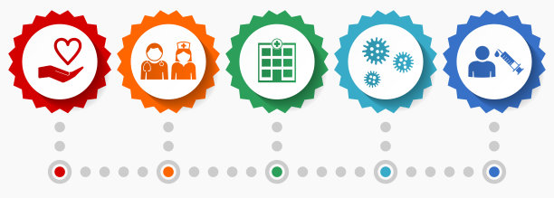 医疗矢量图标，健康和医院平面设计网站徽章集合，业务信息图形模板图片下载