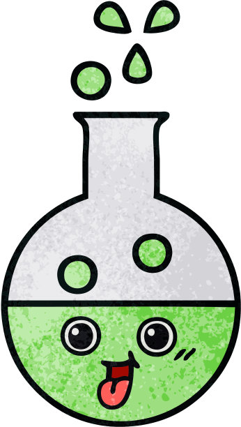 一个试管的复古垃圾质感卡通图片下载