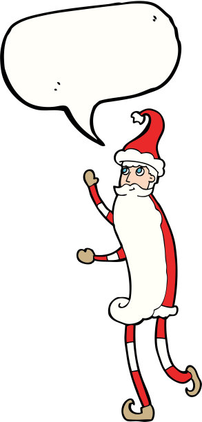 卡通瘦圣诞老人说话气泡图片下载