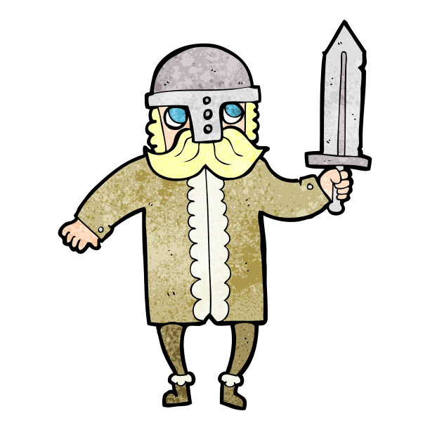 徒手纹理卡通撒克逊战士图片下载