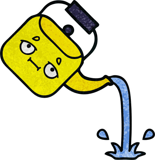 一个倒水壶的复古垃圾质感卡通图片下载