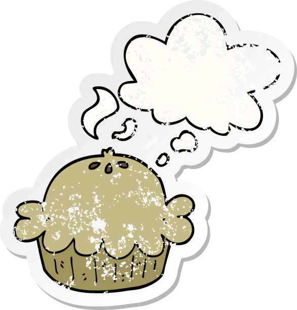 卡通派与思想泡泡作为一个心疼磨损贴纸图片下载