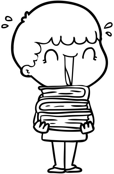 抱着书本的卡通男人图片下载