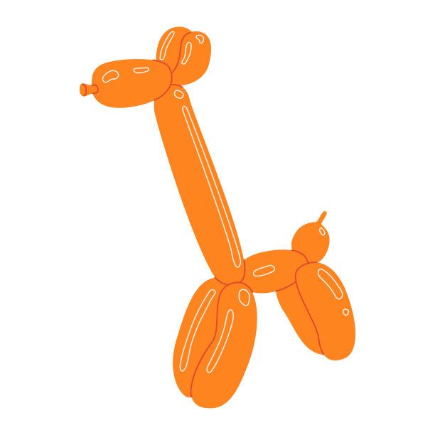 彩色气球动物。矢量插图平面隔离图片下载