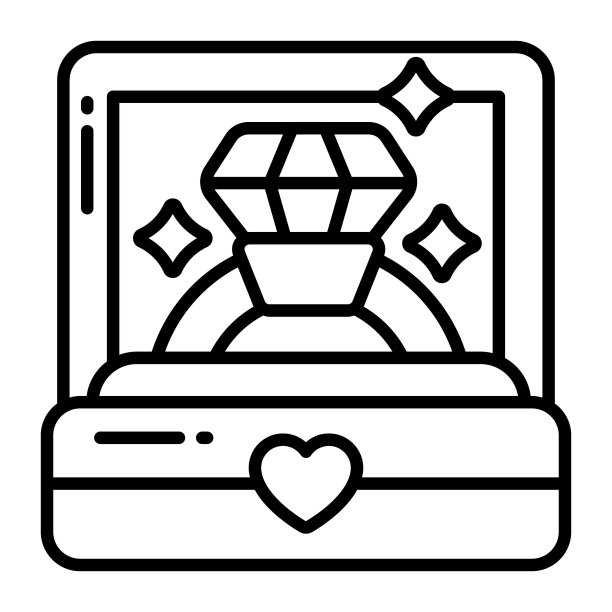 订婚戒指内盒，求婚戒指图标图片下载