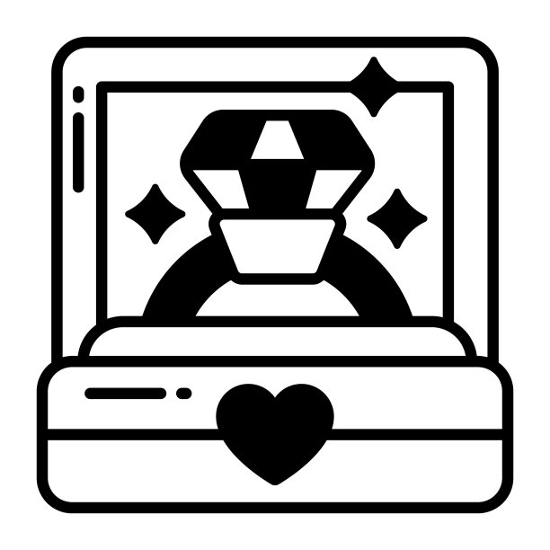订婚戒指内盒，求婚戒指图标图片下载