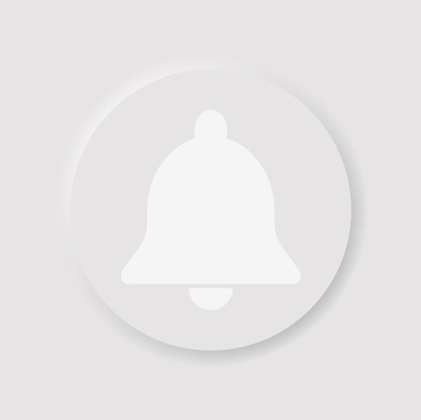 订阅图标。钟形图标在新形态风格。向量愁容满面图片下载