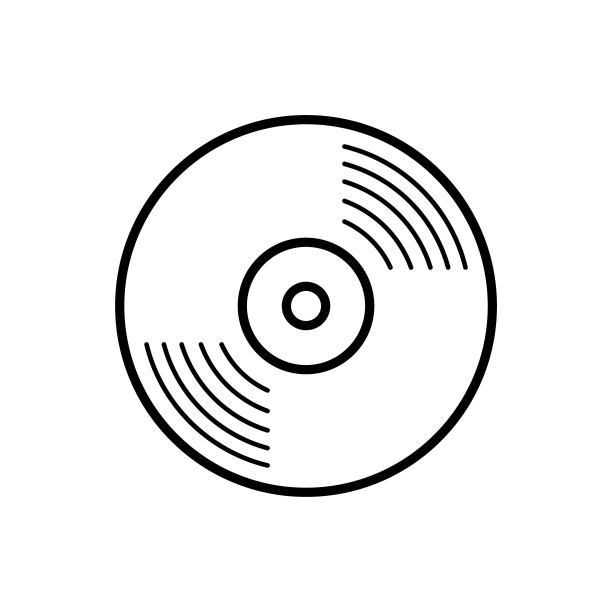 黑胶唱片图标矢量设计模板图片下载