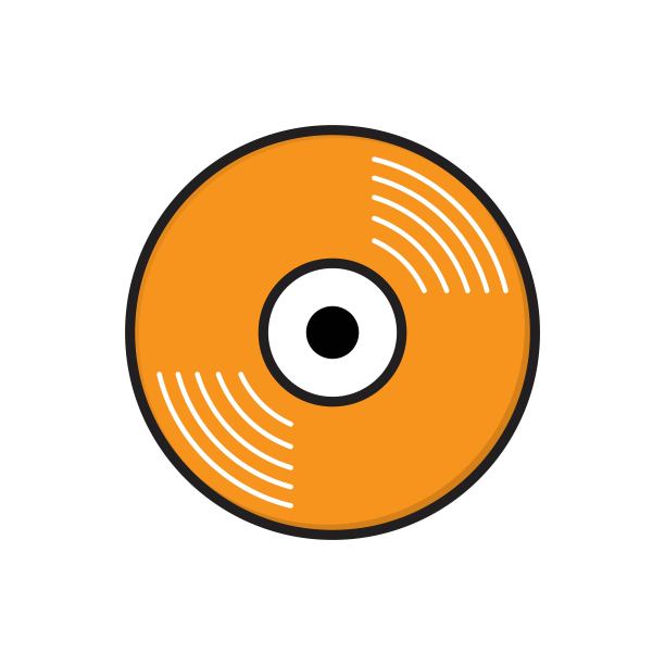 黑胶唱片图标矢量设计模板图片下载