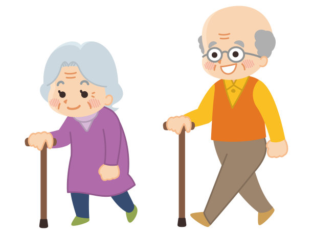 老人微笑着走路图片下载