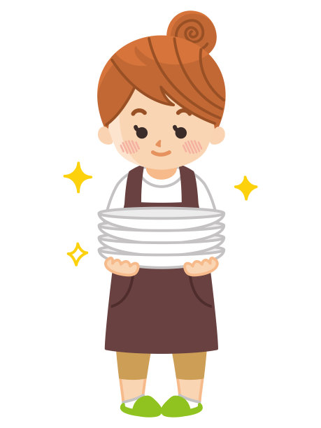 家庭主妇端着一个盘子图片下载