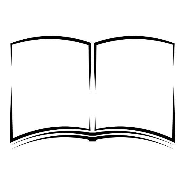 打开书，图标，薄书形状，黑色字典设计纸图片下载