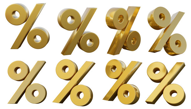 百分号的3d插图图片下载