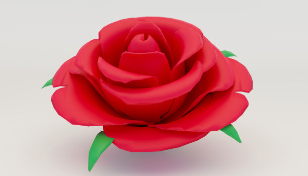 白色背景上一朵玫瑰的3d插图图片下载