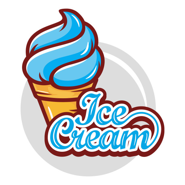 冰淇淋标志设计矢量插图图片下载