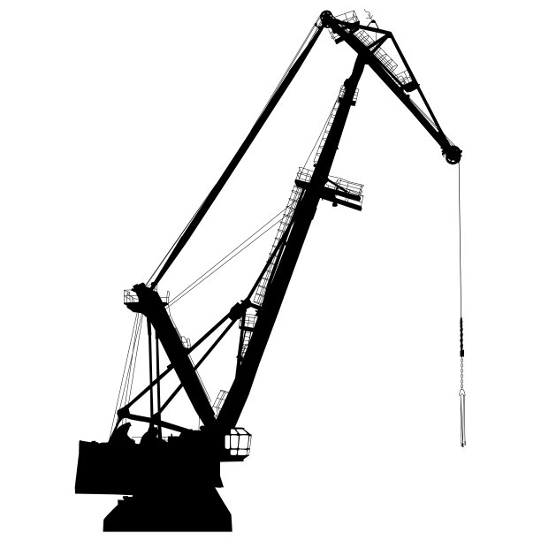以白色为背景的港口货物工业工作起重机设计图片下载