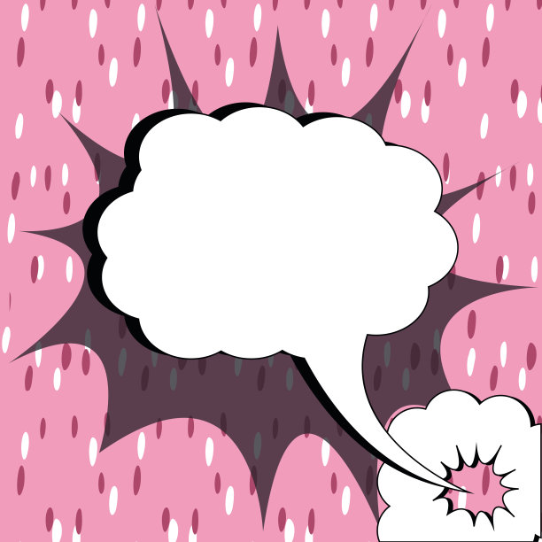 带有复制空间和彩色涂鸦的漫画空白语音气泡。表示社交媒体消息和连接的爆炸框架中空模板的设计。图片下载