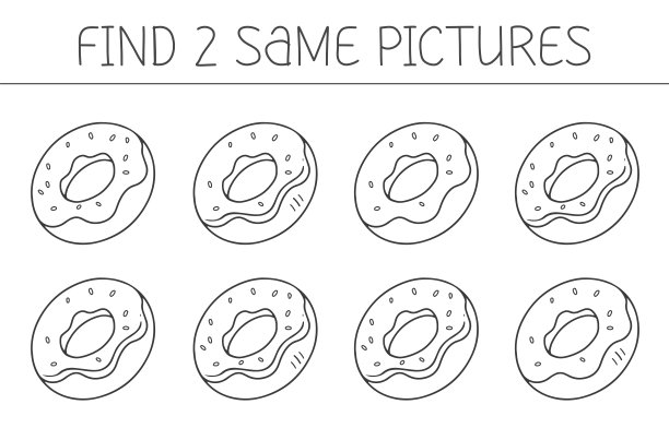 找两张一些图片是一款带甜甜圈的儿童教育游戏。可爱的甜甜圈填色书。图片下载