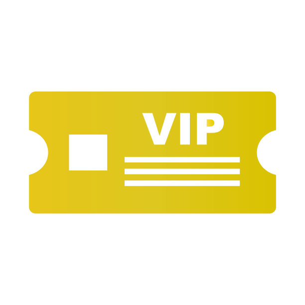 金色VIP门票图标。豪华特殊待遇。向量。图片下载