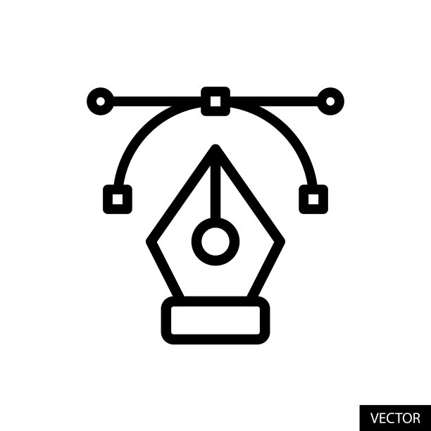 贝塞尔曲线钢笔工具矢量图标图片下载
