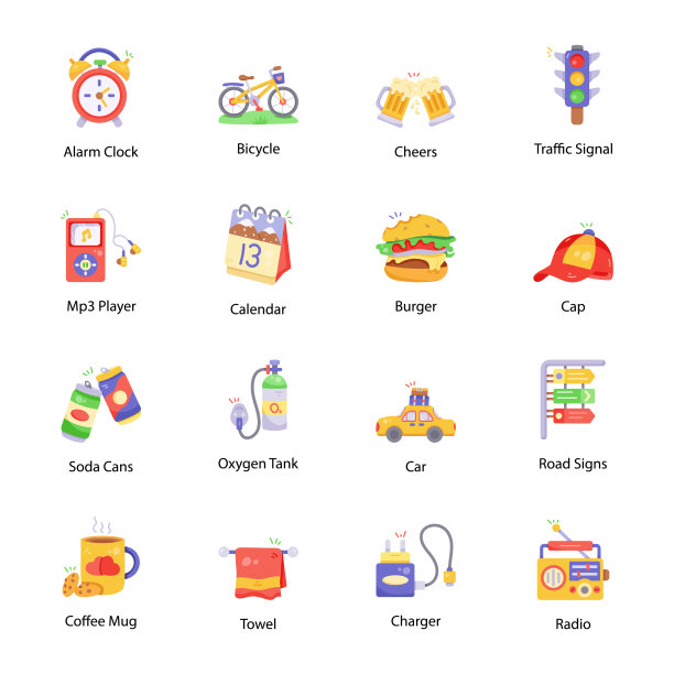 露营公寓图标束图片下载