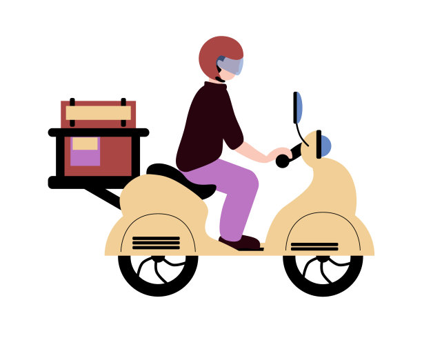 Express delivery on the motorbike icon图片下载