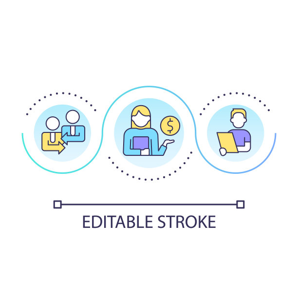 理财咨询服务循环概念图标图片下载