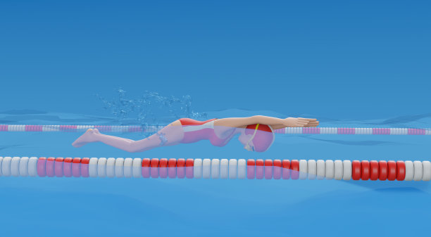 女子游泳池。水下照片。运动员在游泳池游泳。图片下载