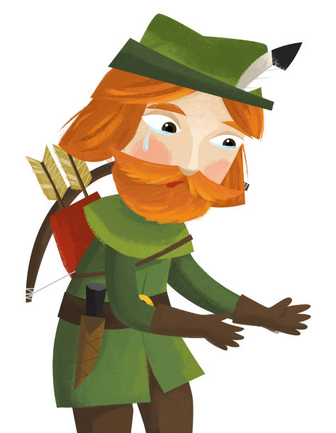 与国王或王子射手的卡通场景图片下载