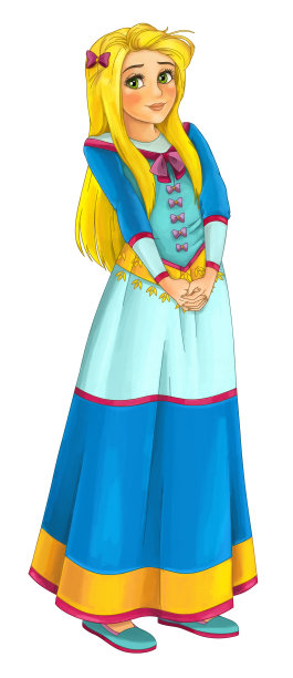 卡通场景与公主皇后插图图片下载