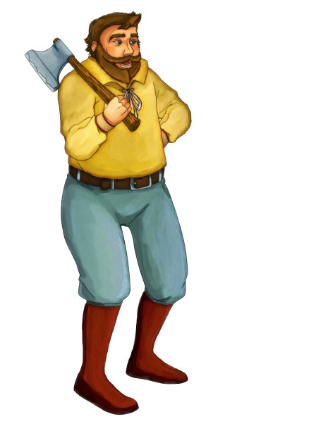 卡通场景与农民在白色背景插图的儿童图片下载