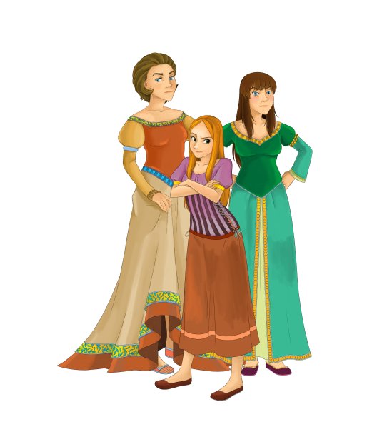 卡通场景与公主皇后插图图片下载