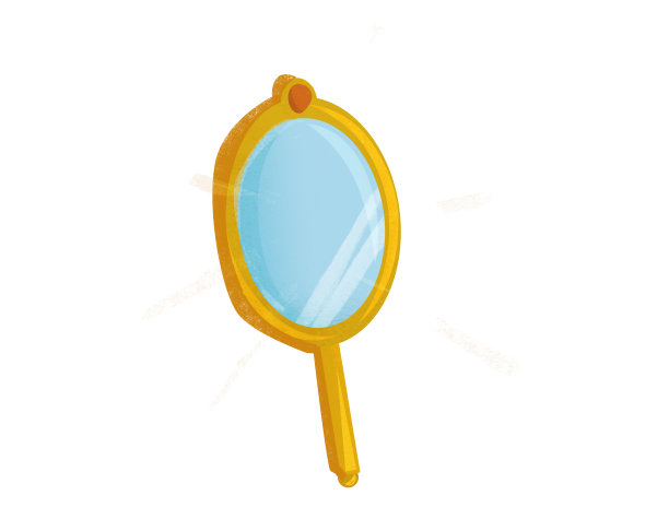 白色背景上的卡通元素镜子图片下载