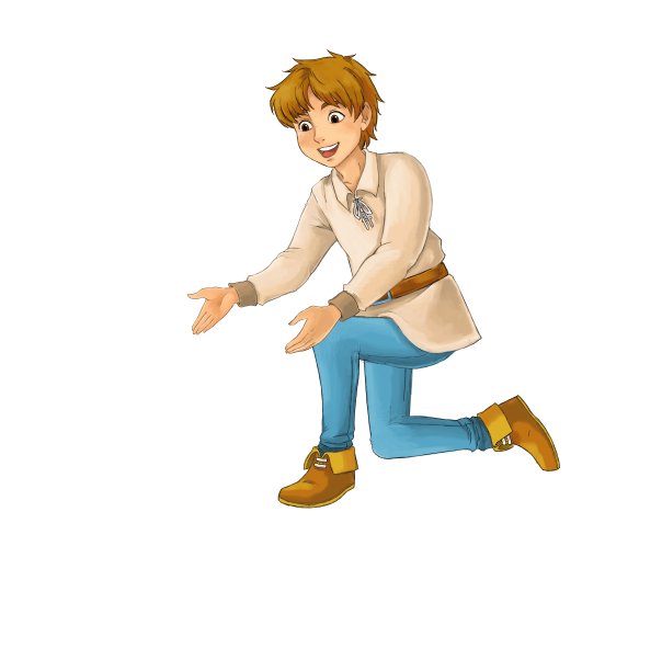 卡通场景与农民牧场主男孩插图图片下载